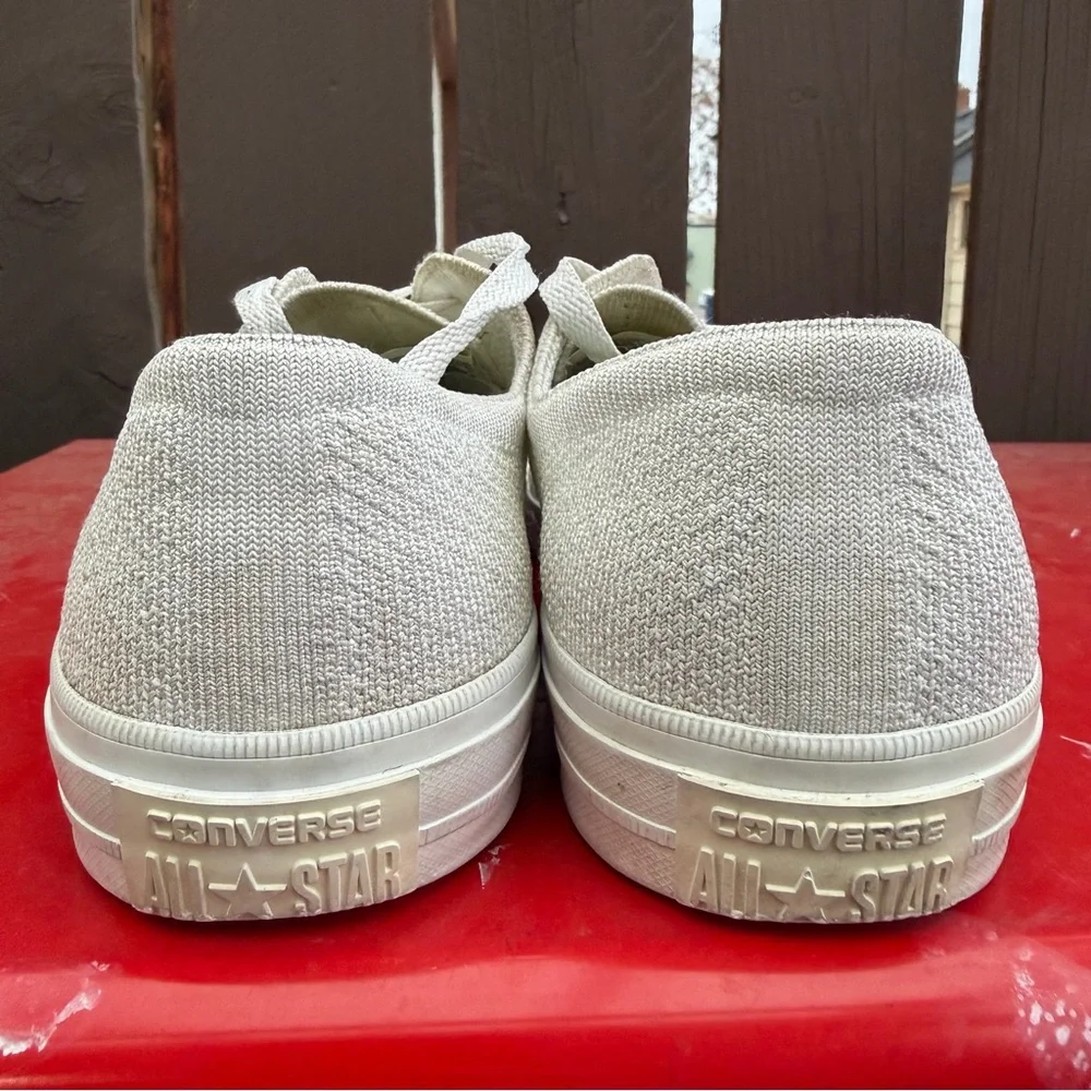 Converse All Star Knit Low Top Sneakers Off White Mens 9.5 Womens 11.5 - Picture 7 of 7